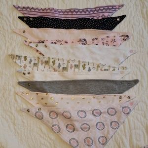 10 baby bandanas and 5 little burp cloths
